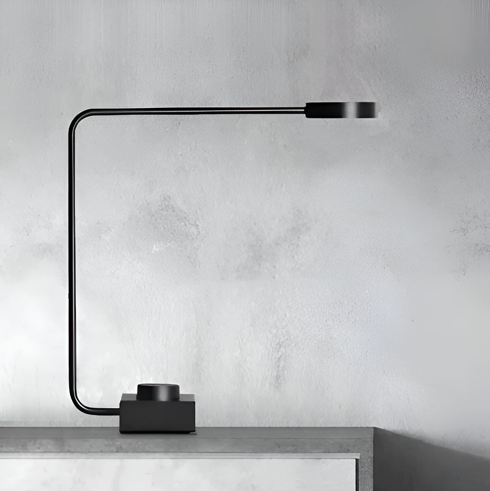 Aluminium Schreibtischlampe - Dimmbare LED-Leuchte mit geschwungenem Design