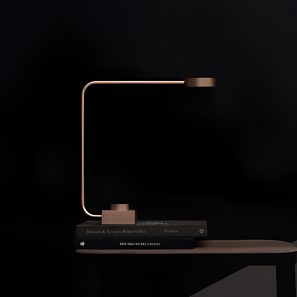 Aluminium Schreibtischlampe - Dimmbare LED-Leuchte mit geschwungenem Design