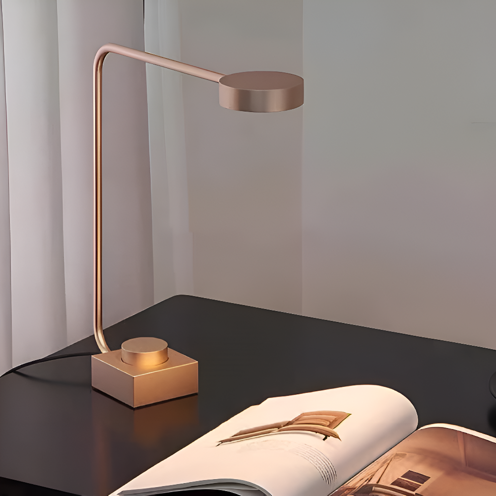Aluminium Schreibtischlampe - Dimmbare LED-Leuchte mit geschwungenem Design