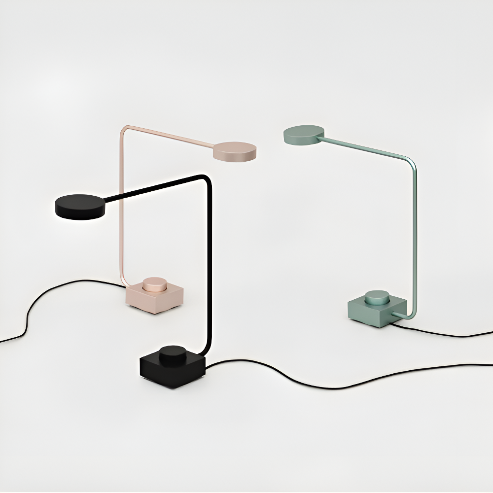 Aluminium Schreibtischlampe - Dimmbare LED-Leuchte mit geschwungenem Design