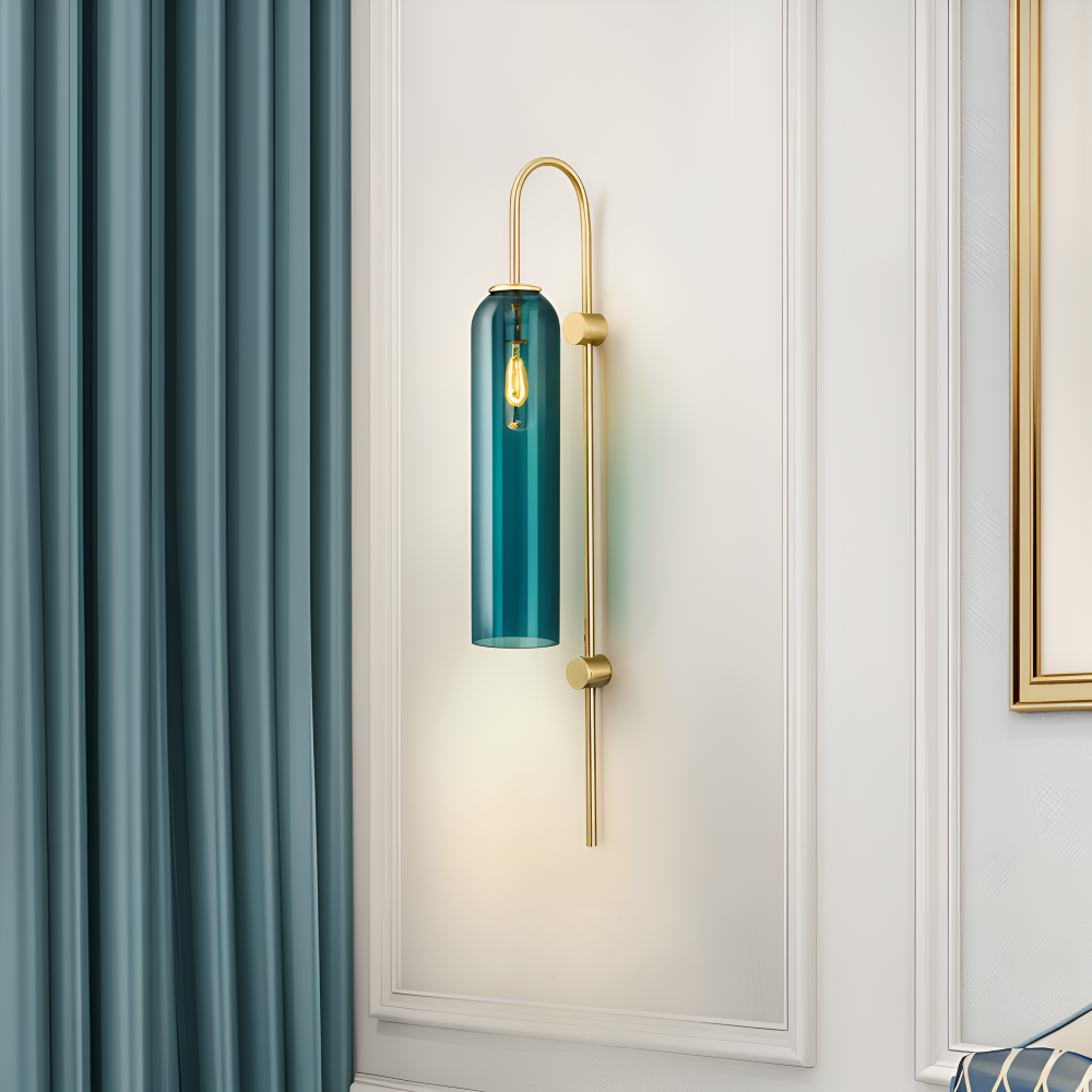 Archy Wandleuchte - Blaue & Weiße Glasröhre Wandleuchte - Nordisches Wandleuchten Design - Dekor Wandleuchten LED