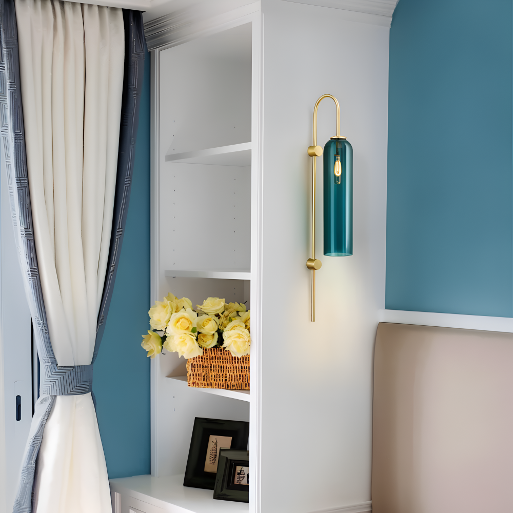 Archy Wandleuchte - Blaue & Weiße Glasröhre Wandleuchte - Nordisches Wandleuchten Design - Dekor Wandleuchten LED