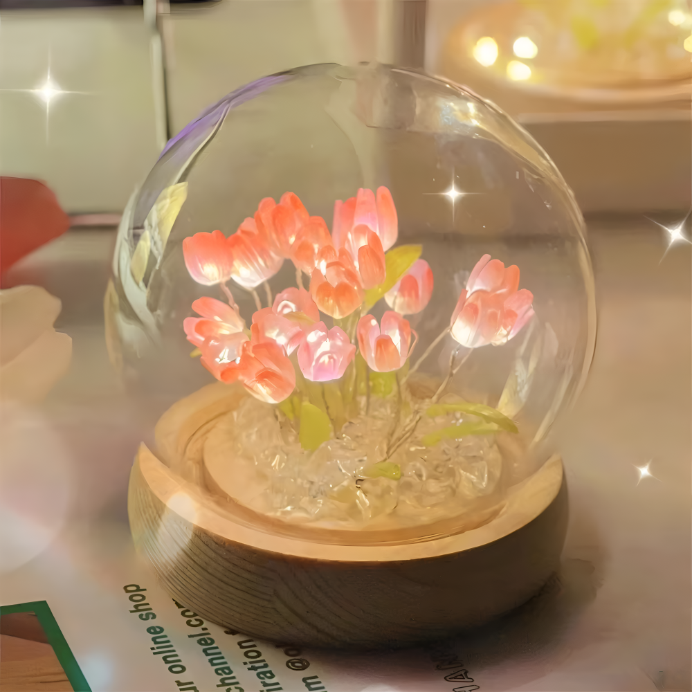 ArtifiTulip Tischlampe - Charmantes DIY LED Blumen Nachtlicht