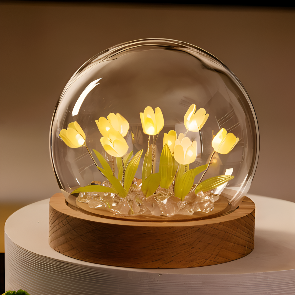 ArtifiTulip Tischlampe - Charmantes DIY LED Blumen Nachtlicht
