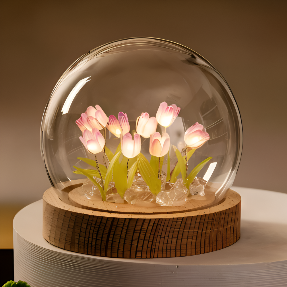 ArtifiTulip Tischlampe - Charmantes DIY LED Blumen Nachtlicht