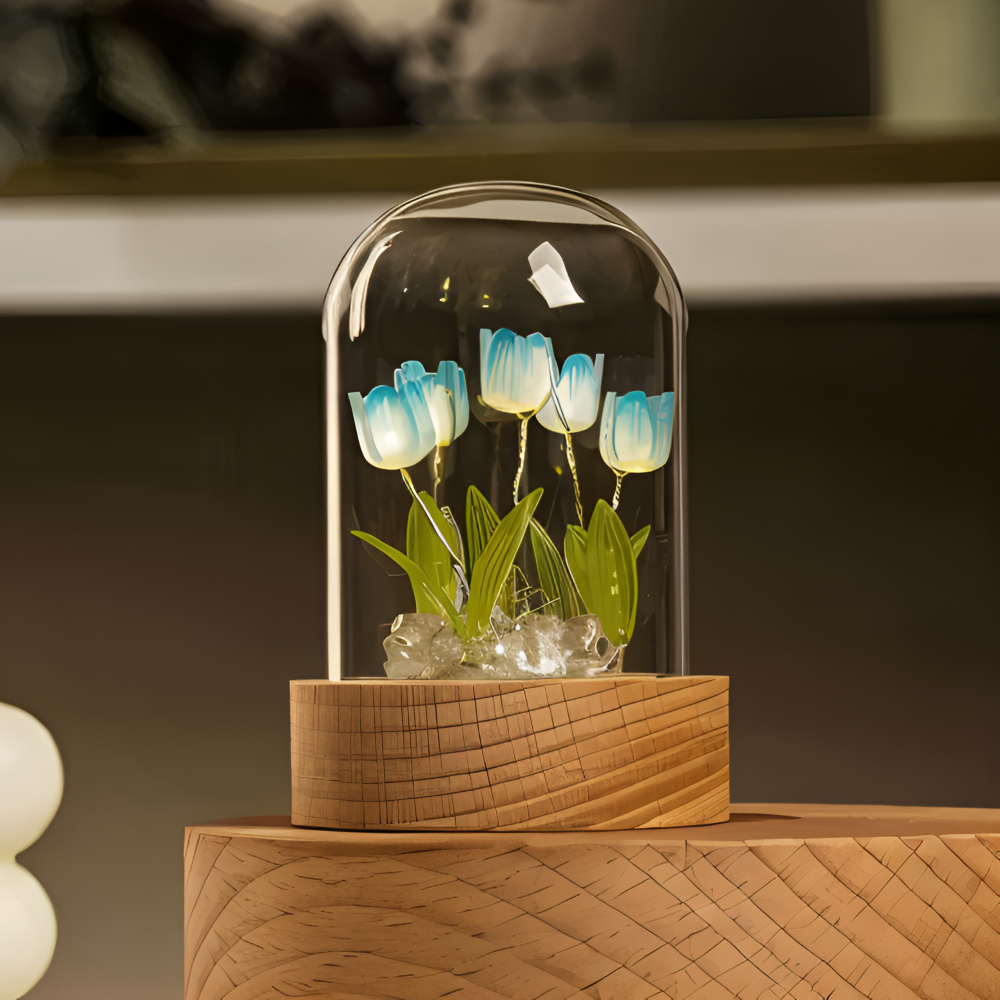 ArtifiTulip Tischlampe - Charmantes DIY LED Blumen Nachtlicht