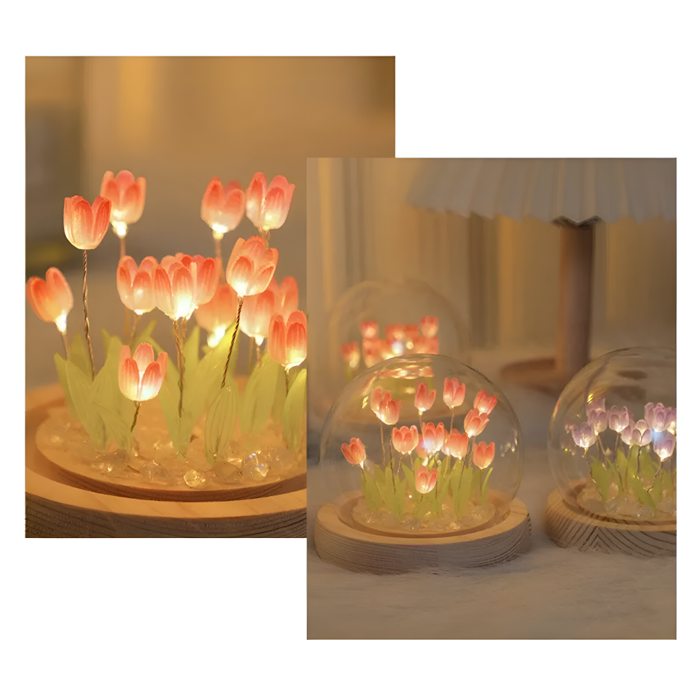 ArtifiTulip Tischlampe - Charmantes DIY LED Blumen Nachtlicht