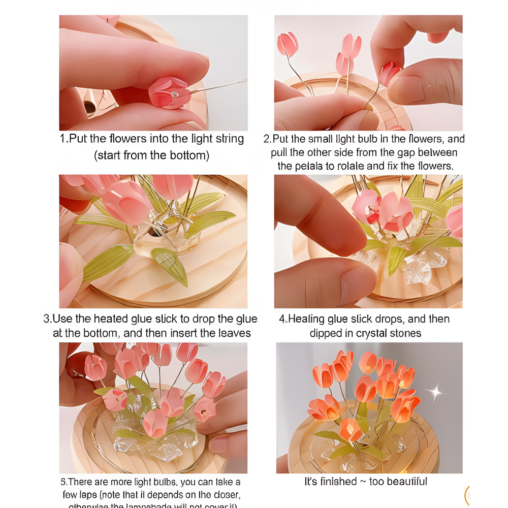 ArtifiTulip Tischlampe - Charmantes DIY LED Blumen Nachtlicht