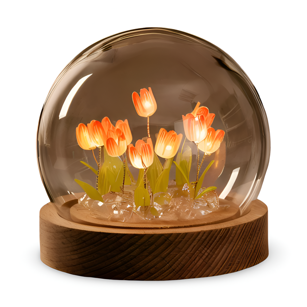ArtifiTulip Tischlampe - Charmantes DIY LED Blumen Nachtlicht