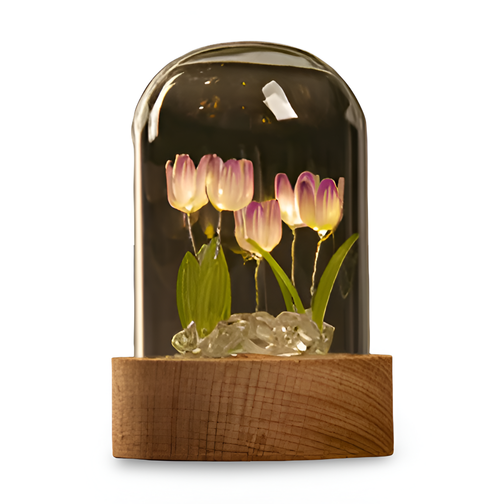ArtifiTulip Tischlampe - Charmantes DIY LED Blumen Nachtlicht
