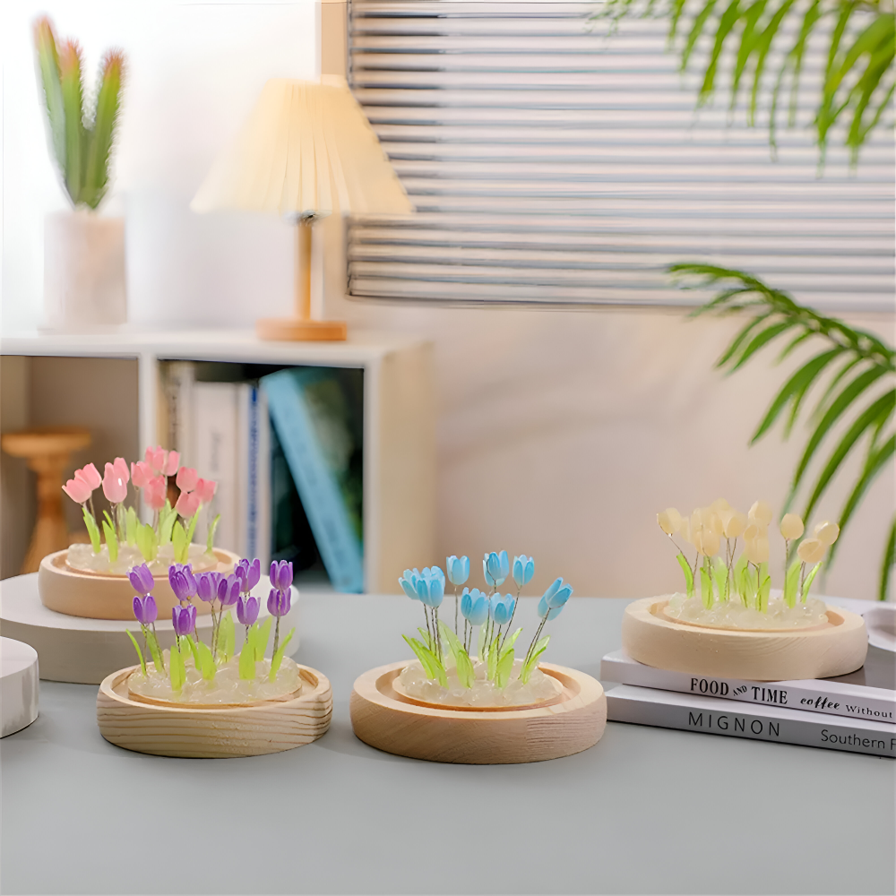 ArtifiTulip Tischlampe - Charmantes DIY LED Blumen Nachtlicht