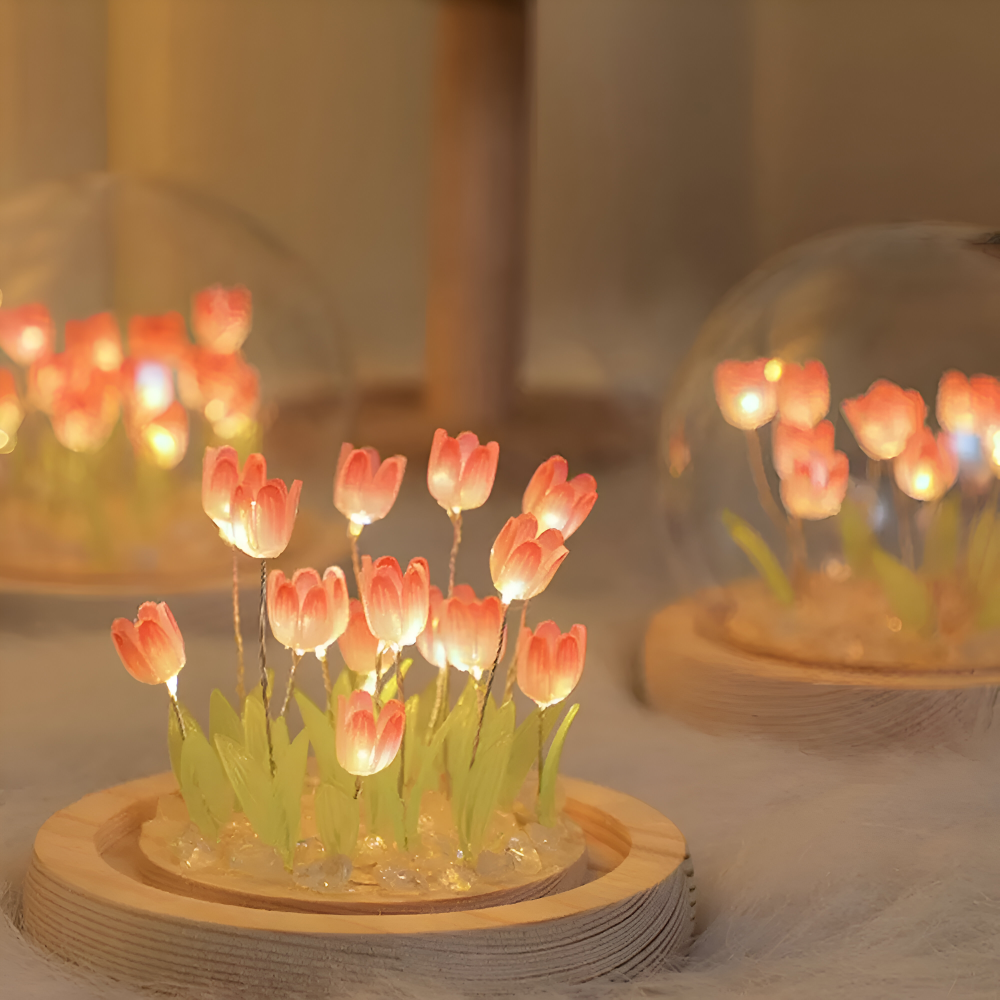 ArtifiTulip Tischlampe - Charmantes DIY LED Blumen Nachtlicht