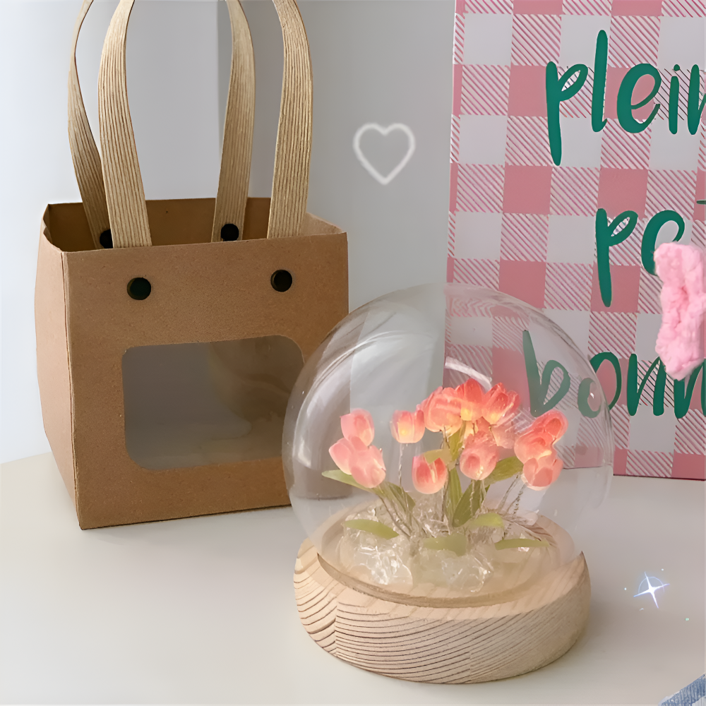 ArtifiTulip Tischlampe - Charmantes DIY LED Blumen Nachtlicht