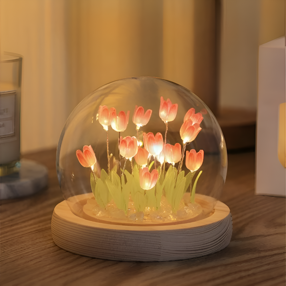 ArtifiTulip Tischlampe - Charmantes DIY LED Blumen Nachtlicht