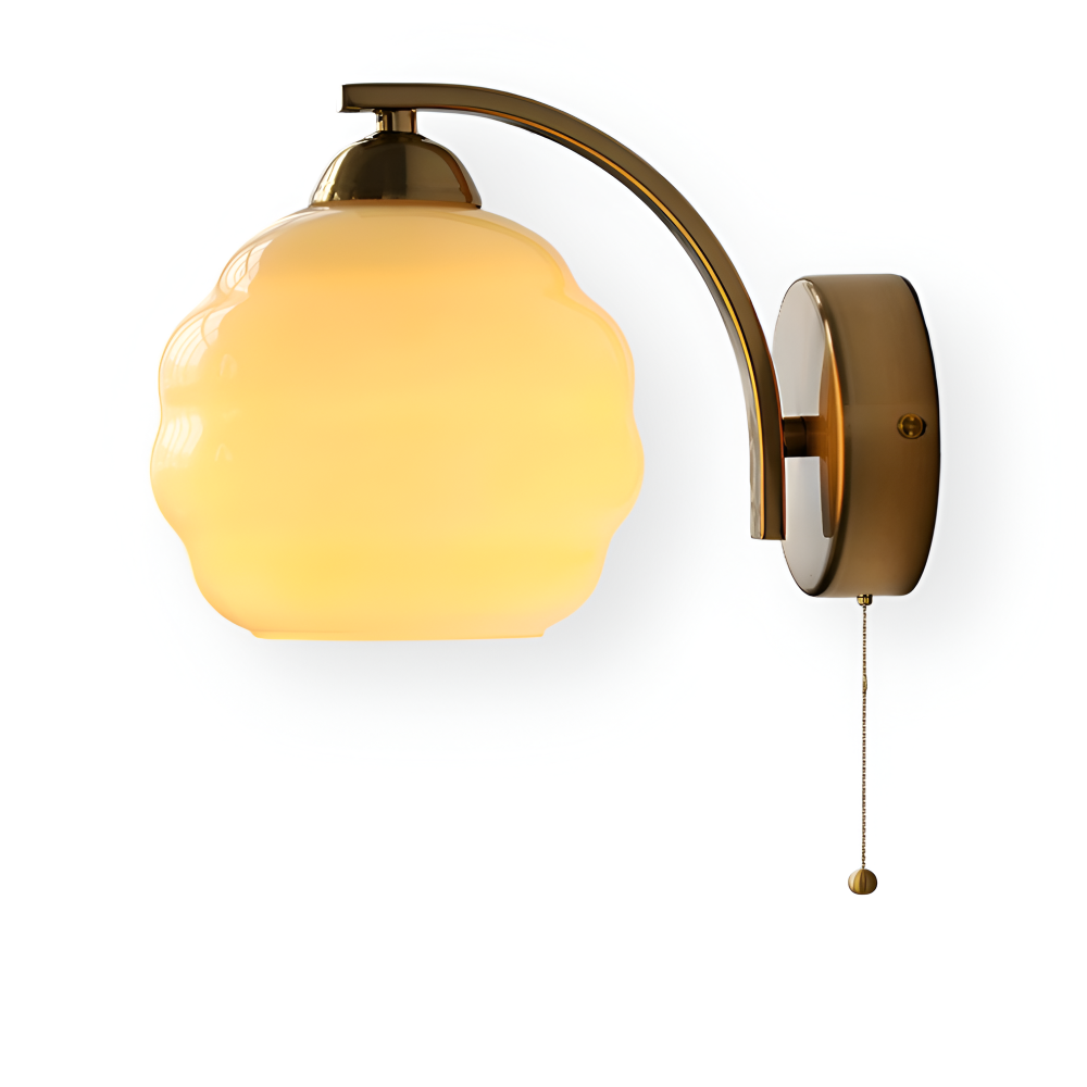 Künstlerische Milchweiße Wandleuchte für stilvolle Wohnbeleuchtung