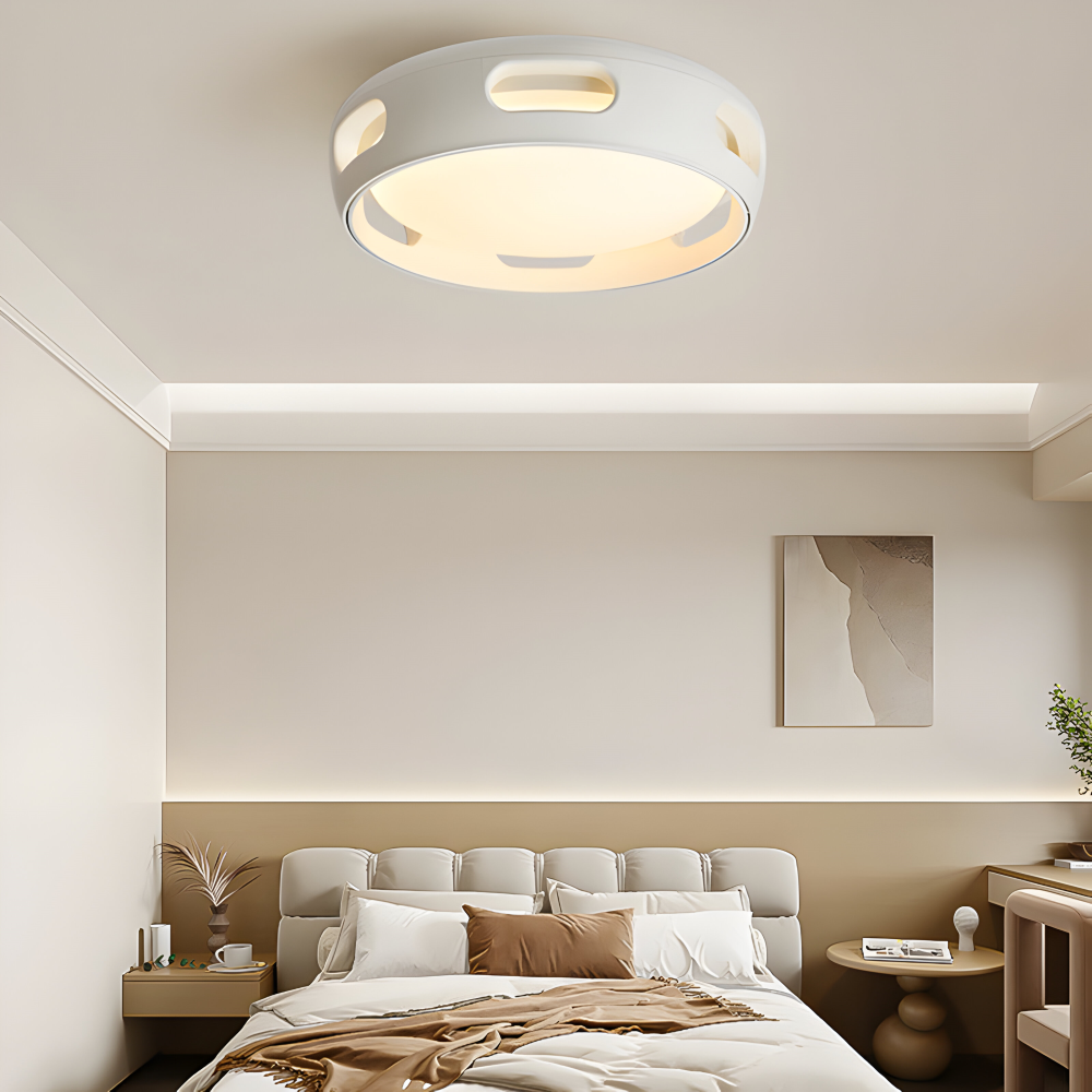 Künstlerische Runde Bladeless Acryl LED Deckenventilator Lichtanlage - Nordic Style Deckenlicht, Semi-Flush Mount Design