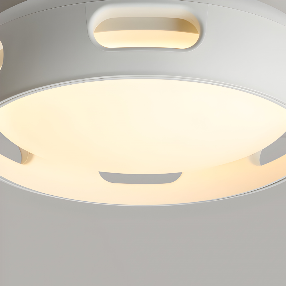 Künstlerische Runde Bladeless Acryl LED Deckenventilator Lichtanlage - Nordic Style Deckenlicht, Semi-Flush Mount Design
