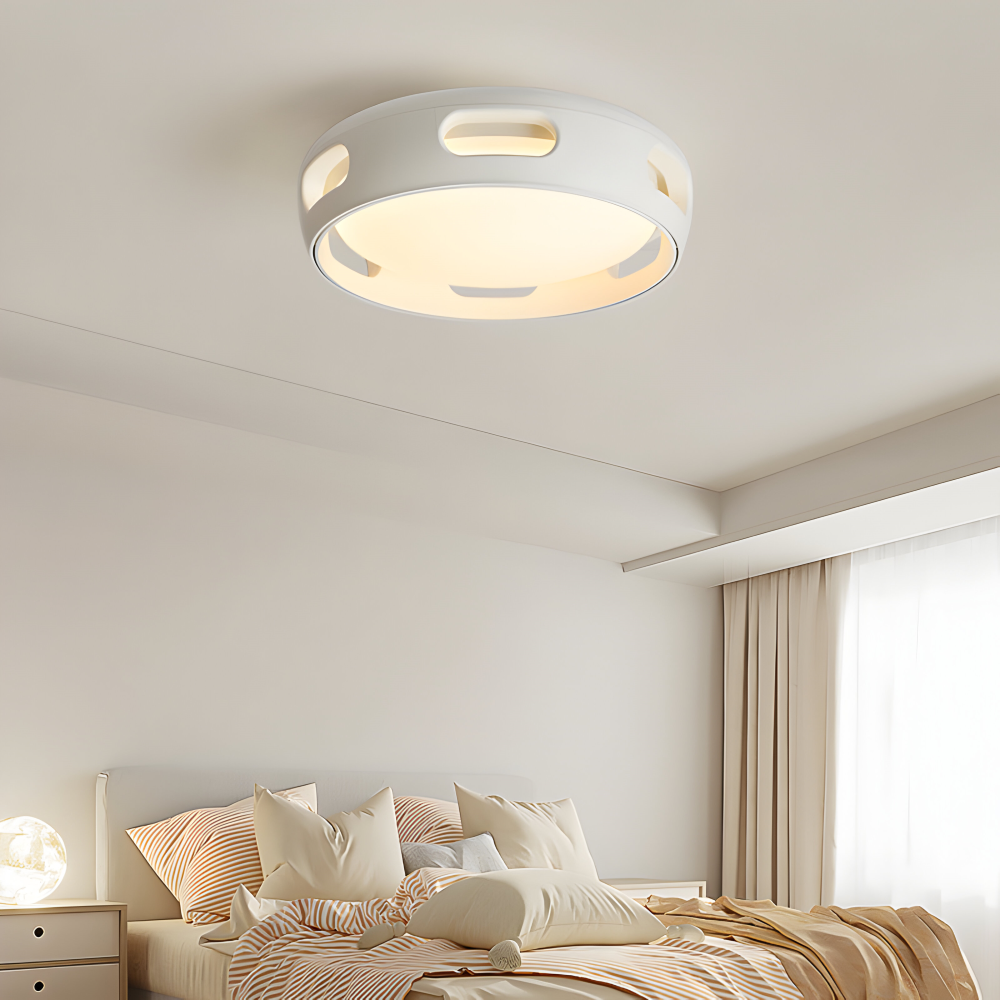 Künstlerische Runde Bladeless Acryl LED Deckenventilator Lichtanlage - Nordic Style Deckenlicht, Semi-Flush Mount Design