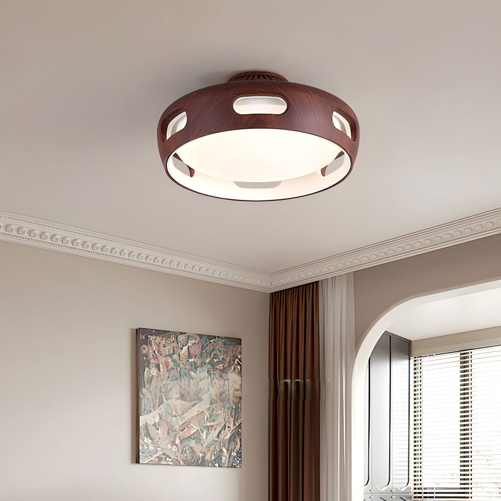 Künstlerische Runde Bladeless Acryl LED Deckenventilator Lichtanlage - Nordic Style Deckenlicht, Semi-Flush Mount Design
