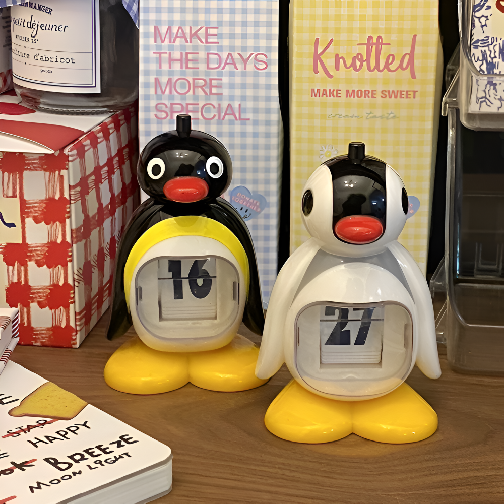 B/W Hue Penguin Kalender - Charmante Tischdekoration und Funktioneller Date Tracker