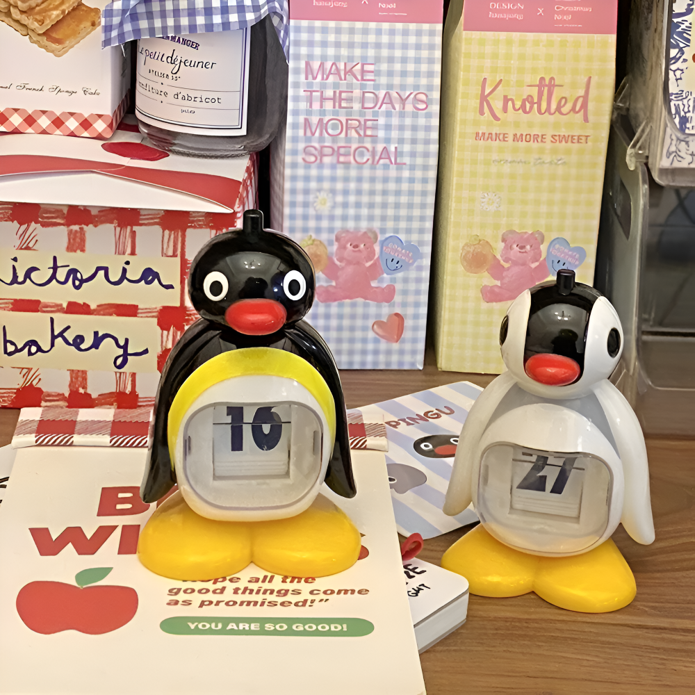 B/W Hue Penguin Kalender - Charmante Tischdekoration und Funktioneller Date Tracker