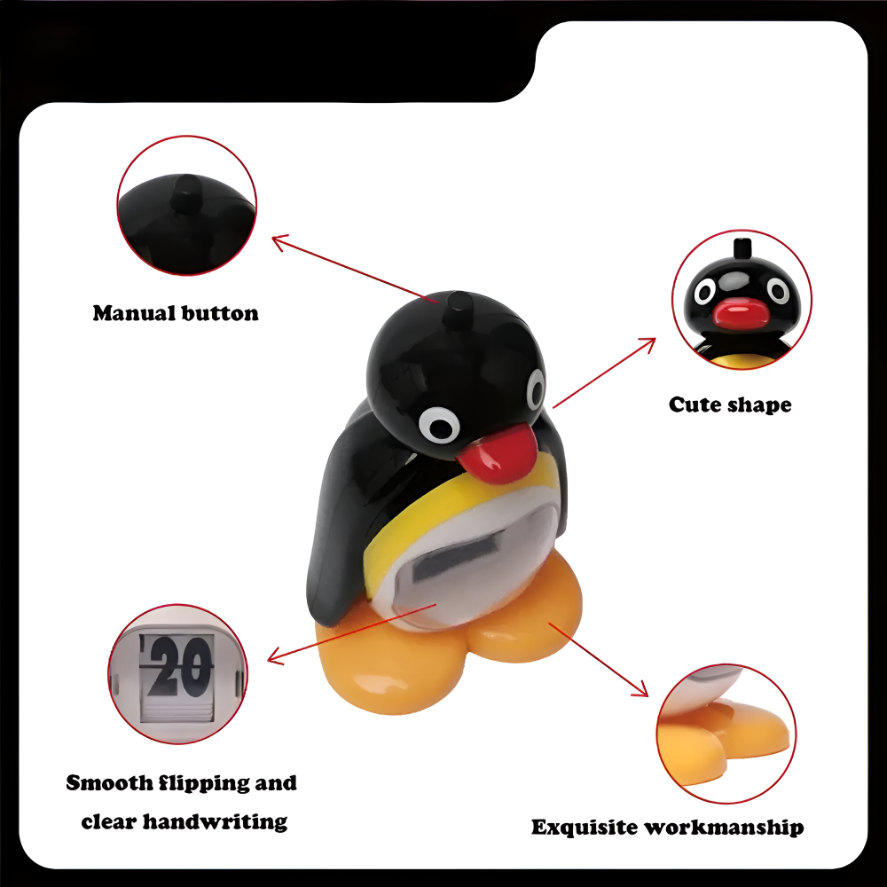 B/W Hue Penguin Kalender - Charmante Tischdekoration und Funktioneller Date Tracker