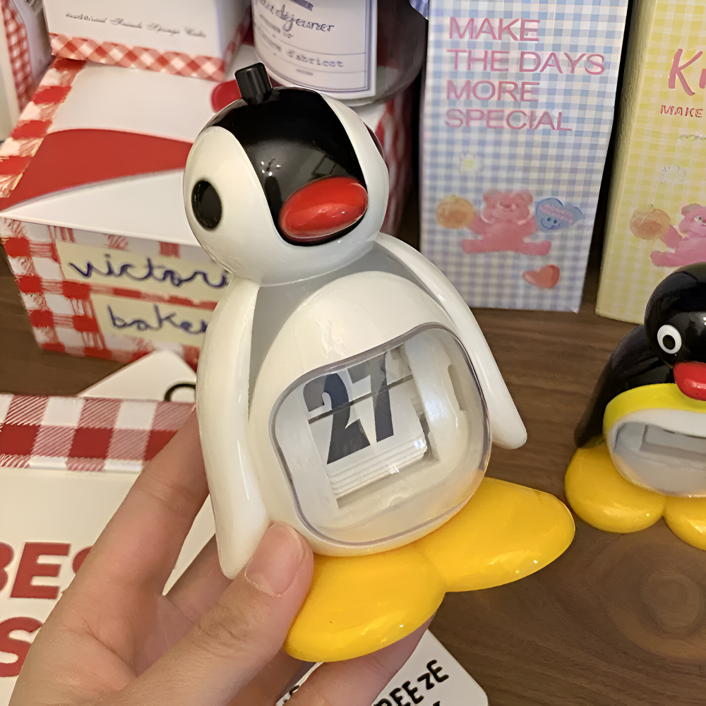 B/W Hue Penguin Kalender - Charmante Tischdekoration und Funktioneller Date Tracker