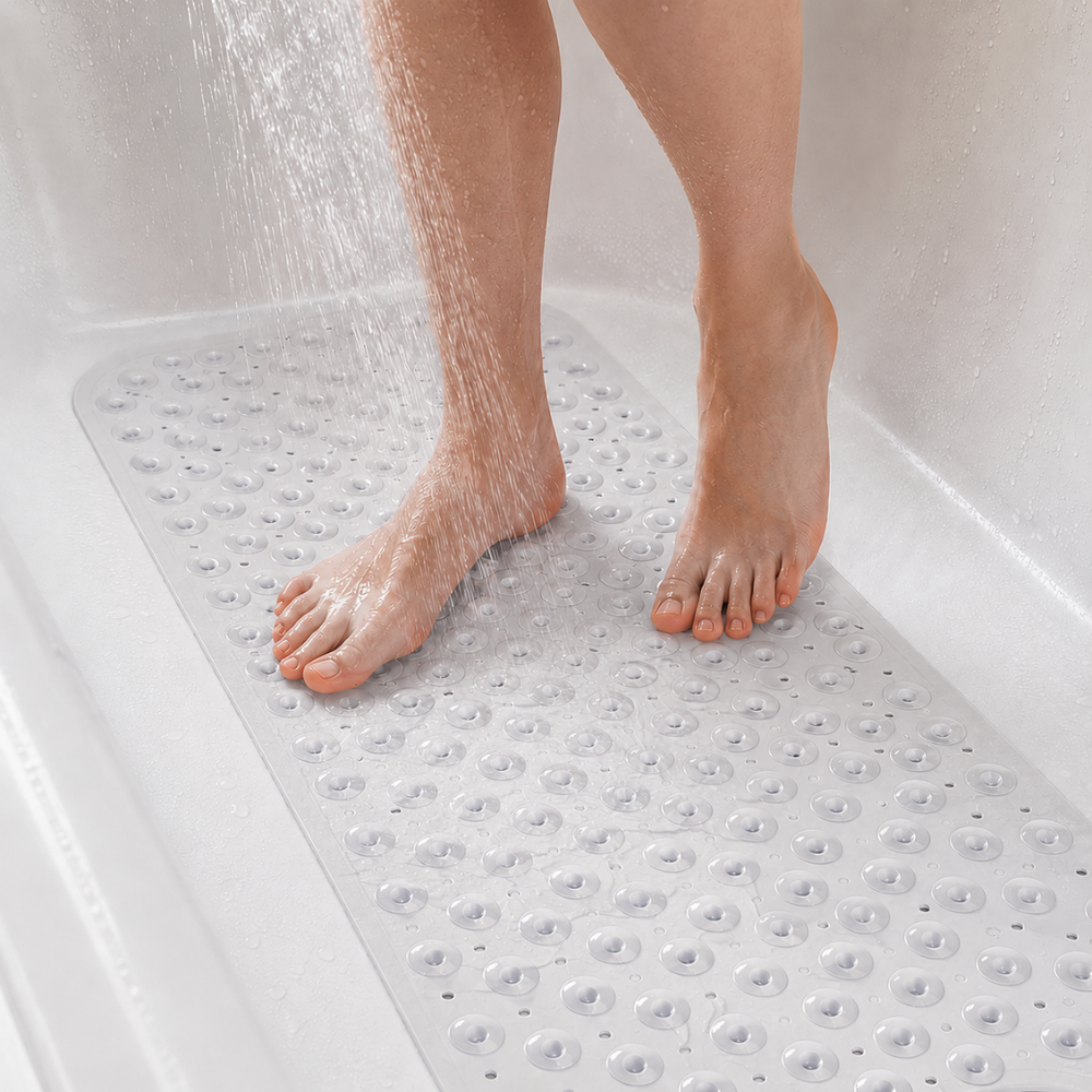 Badewannenmatte Rutschfest – Anti-Rutsch Badematte mit Saugnäpfen für Badewanne & Dusche
