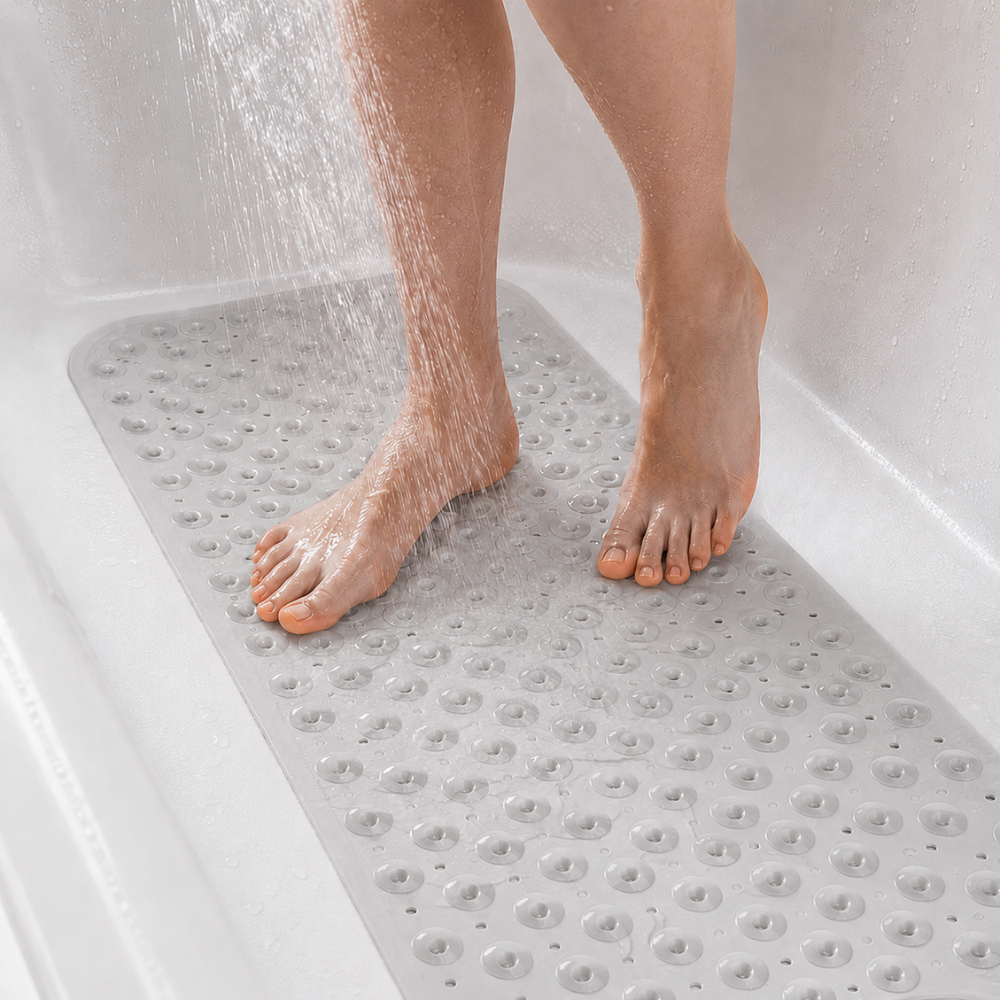 Badewannenmatte Rutschfest – Anti-Rutsch Badematte mit Saugnäpfen für Badewanne & Dusche