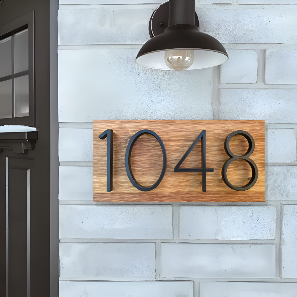 Schwarz Ganz Hausnummer  -  Hausnummer Modern  -  Hausnummer Schild