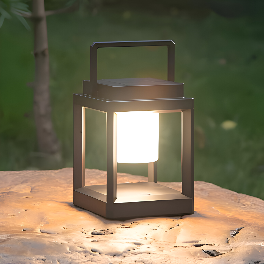 BlackQuad Laterne - Solar & USB Wiederaufladbare Gartenbeleuchtung - Tragbare Solarlampe Garten