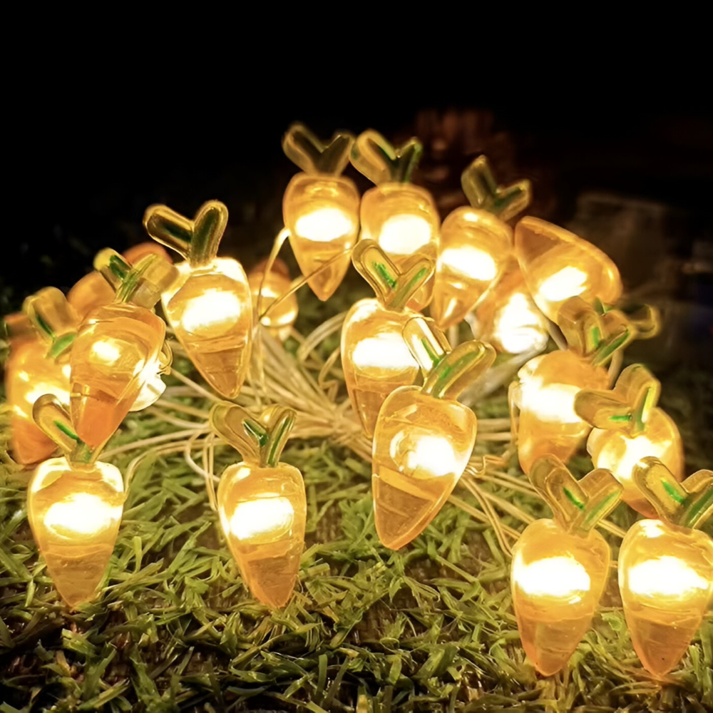 Blinky Osterlicht - Bunte 200CM 20LED Hase/Karotte/Küken/Ei Lichterkette Osterdeko