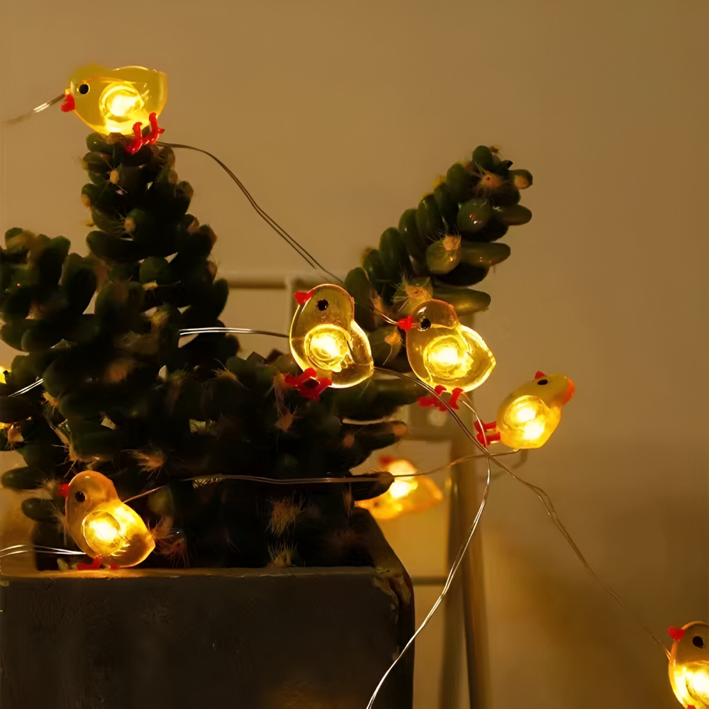 Blinky Osterlicht - Bunte 200CM 20LED Hase/Karotte/Küken/Ei Lichterkette Osterdeko