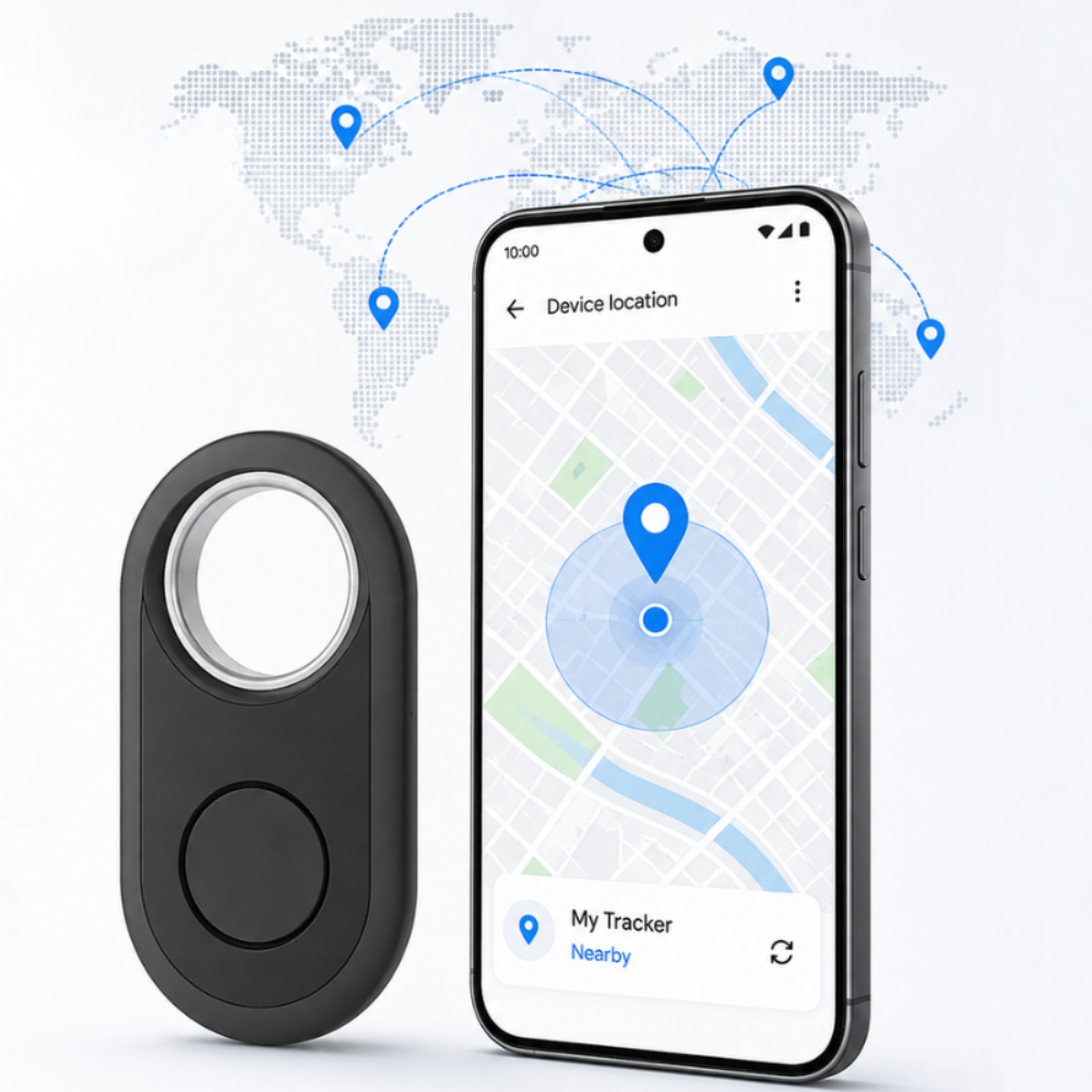 Bluetooth-Tracker für iPhone & Android – Smart Tag mit Apple Wo ist? & Google Find My Device für Schlüssel, Tasche & Gepäck