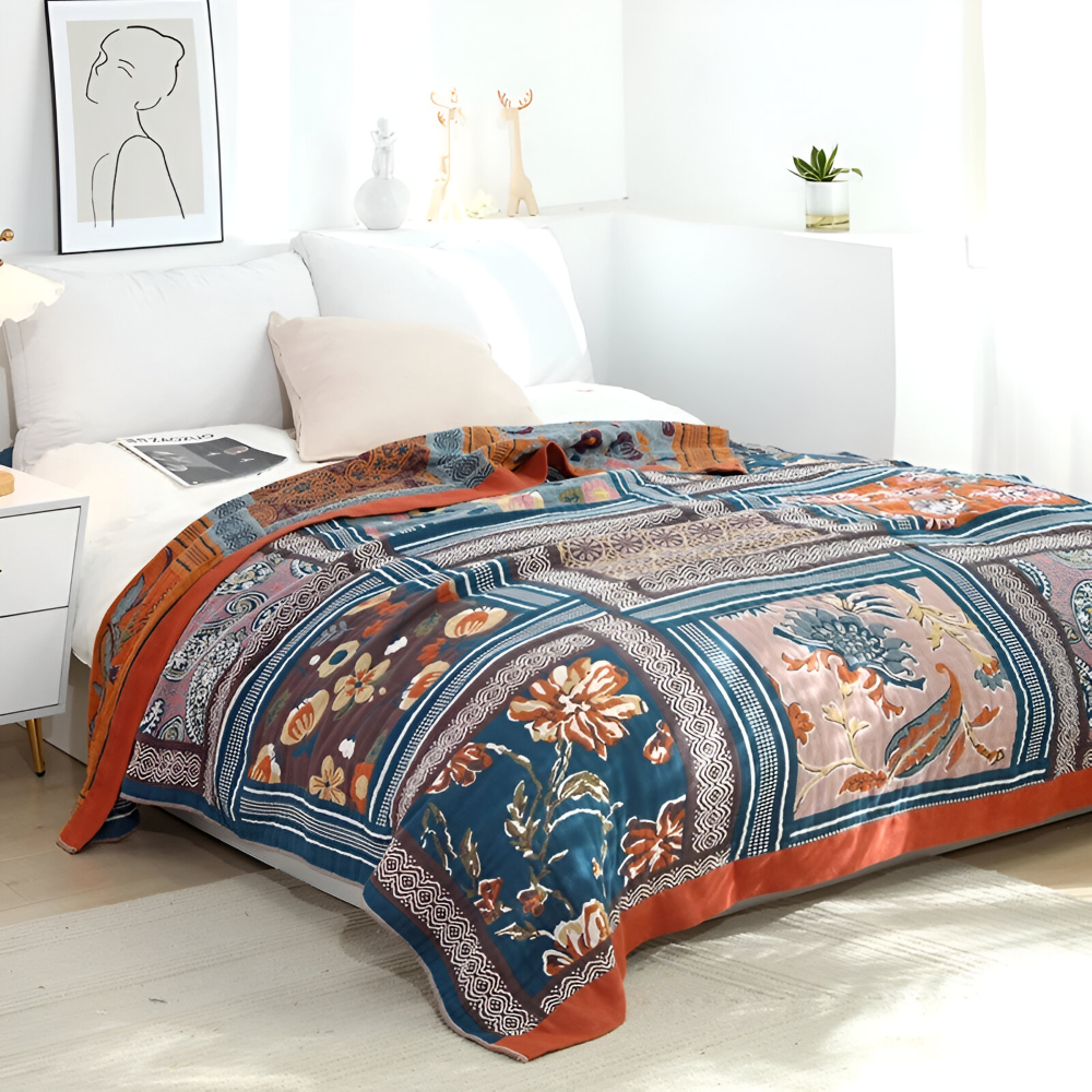 Bohem Plaid - Kunstvolle Geometrische Baumwoll Fleecedecke