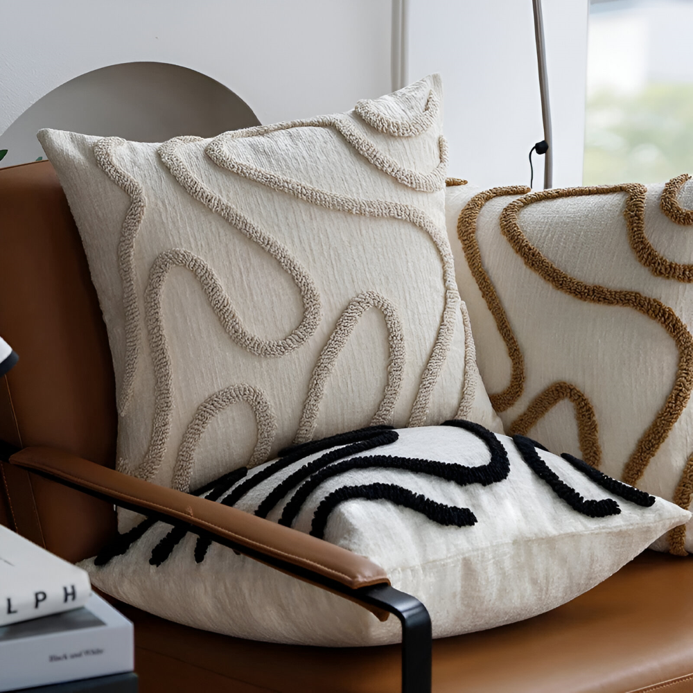 Bohemian Chenille Kissenbezug mit weichen Geometrischen Mustern für Sofa und Wohnzimmerdekoration