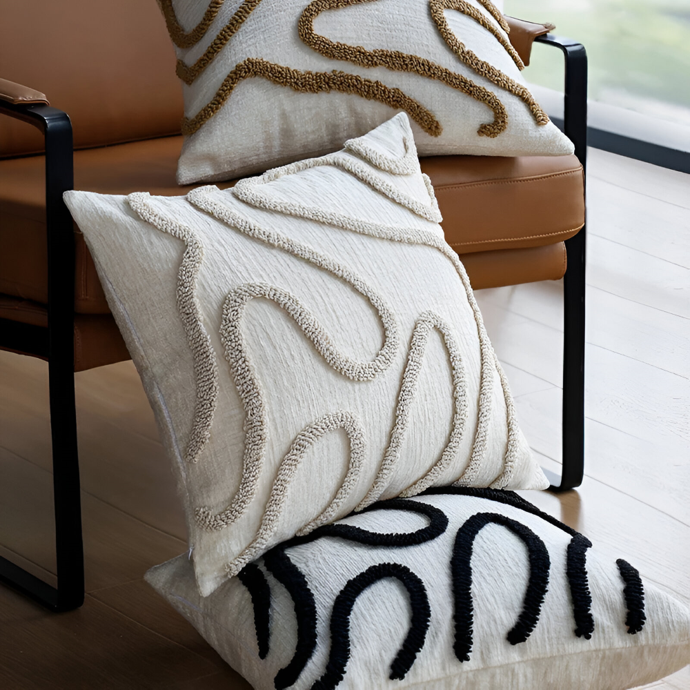 Bohemian Chenille Kissenbezug mit weichen Geometrischen Mustern für Sofa und Wohnzimmerdekoration