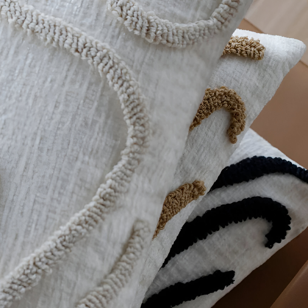 Bohemian Chenille Kissenbezug mit weichen Geometrischen Mustern für Sofa und Wohnzimmerdekoration