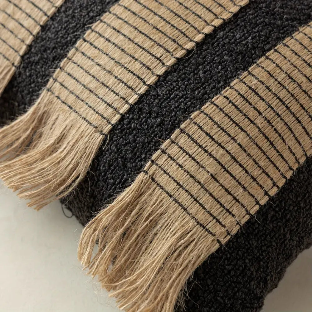 Böhmischer Kissenbezug | Handgewebt, Streifen-Design aus Mikrofasermischung 5