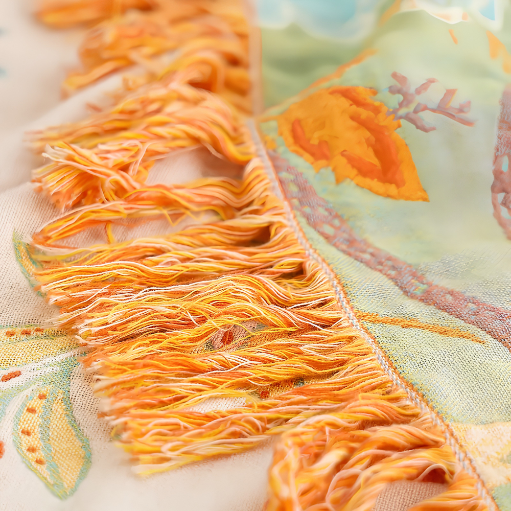 Boho Jacquard Baumwolldecke mit Fransen – Sofadecke, Tagesdecke & Bettüberwurf mit floralem Muster