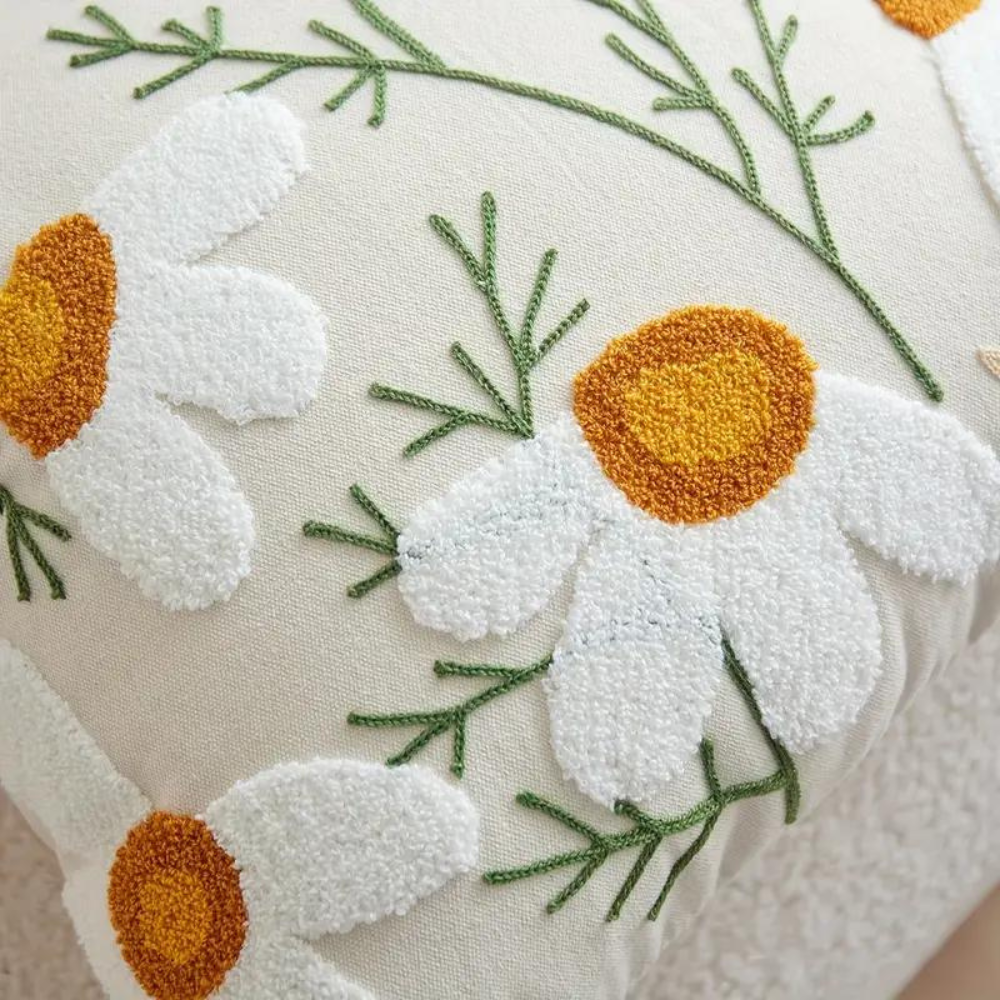 Botanical Kissenbezug - Weiche Mikrofaser Baumwolle in Gelb für Sofas und Sessel 7