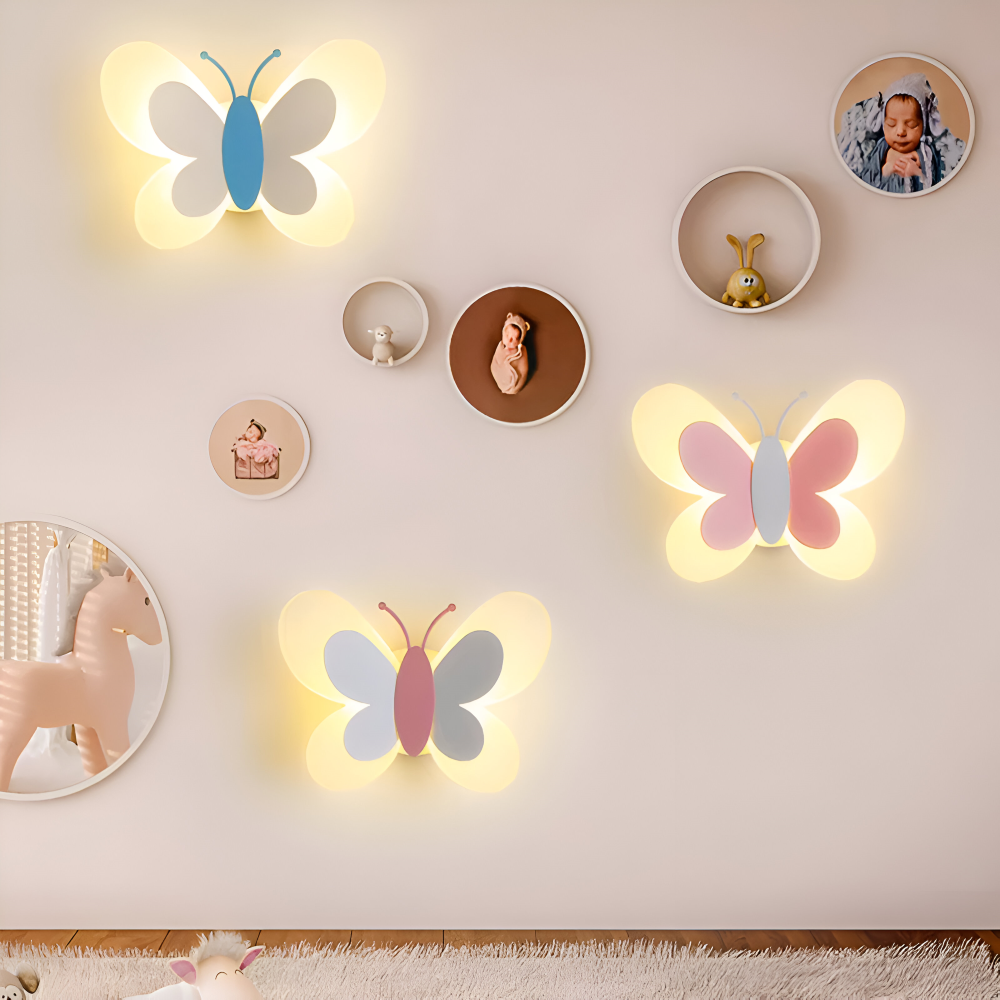 BrilliButterfly Wandleuchte - Charmante Acryl Schmetterling Wandleuchte - Bunte Wandleuchten LED Indoor