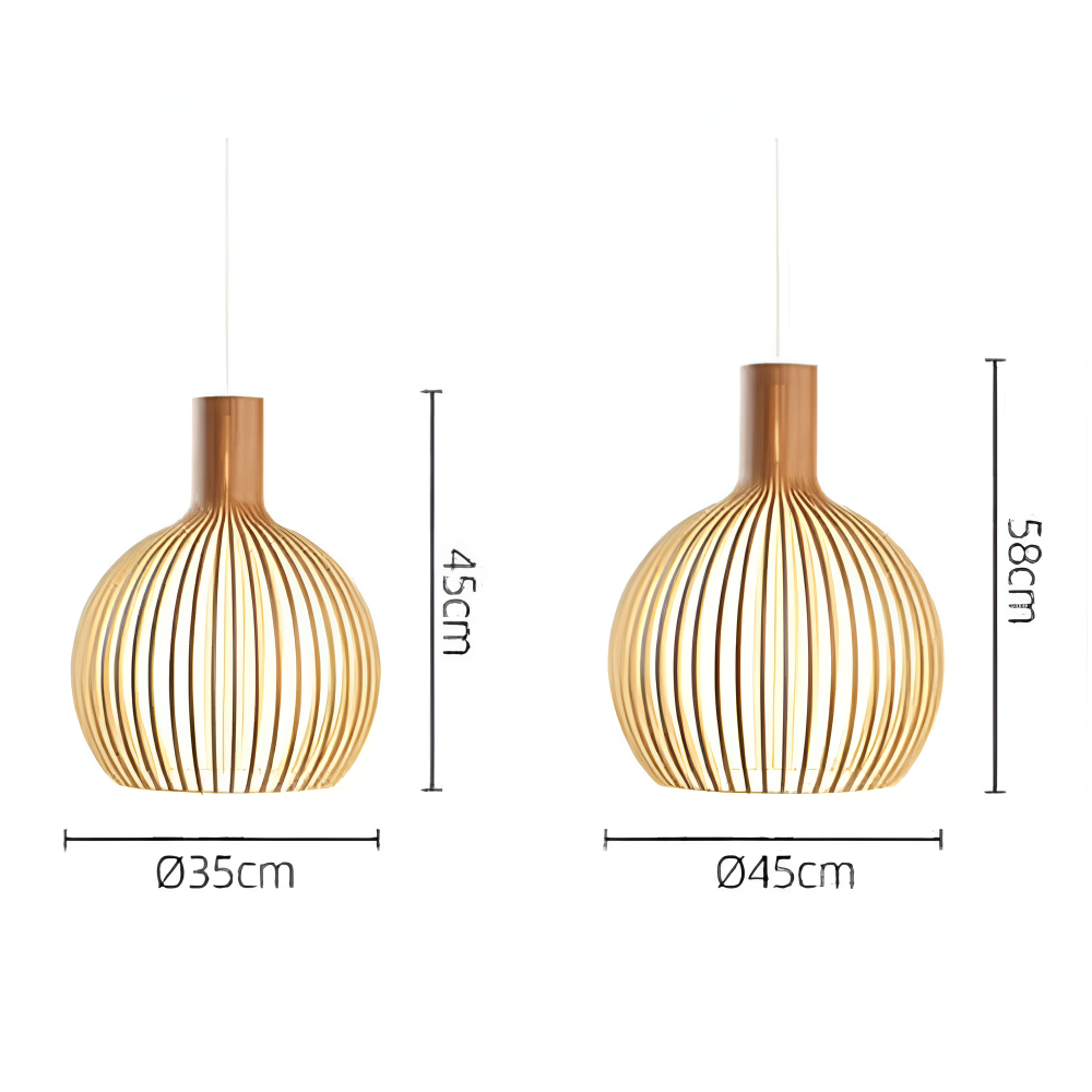 Nordic Wood – LED Deckenleuchte Wohnzimmer aus Holz – Vintage Deckenlampe rustikal