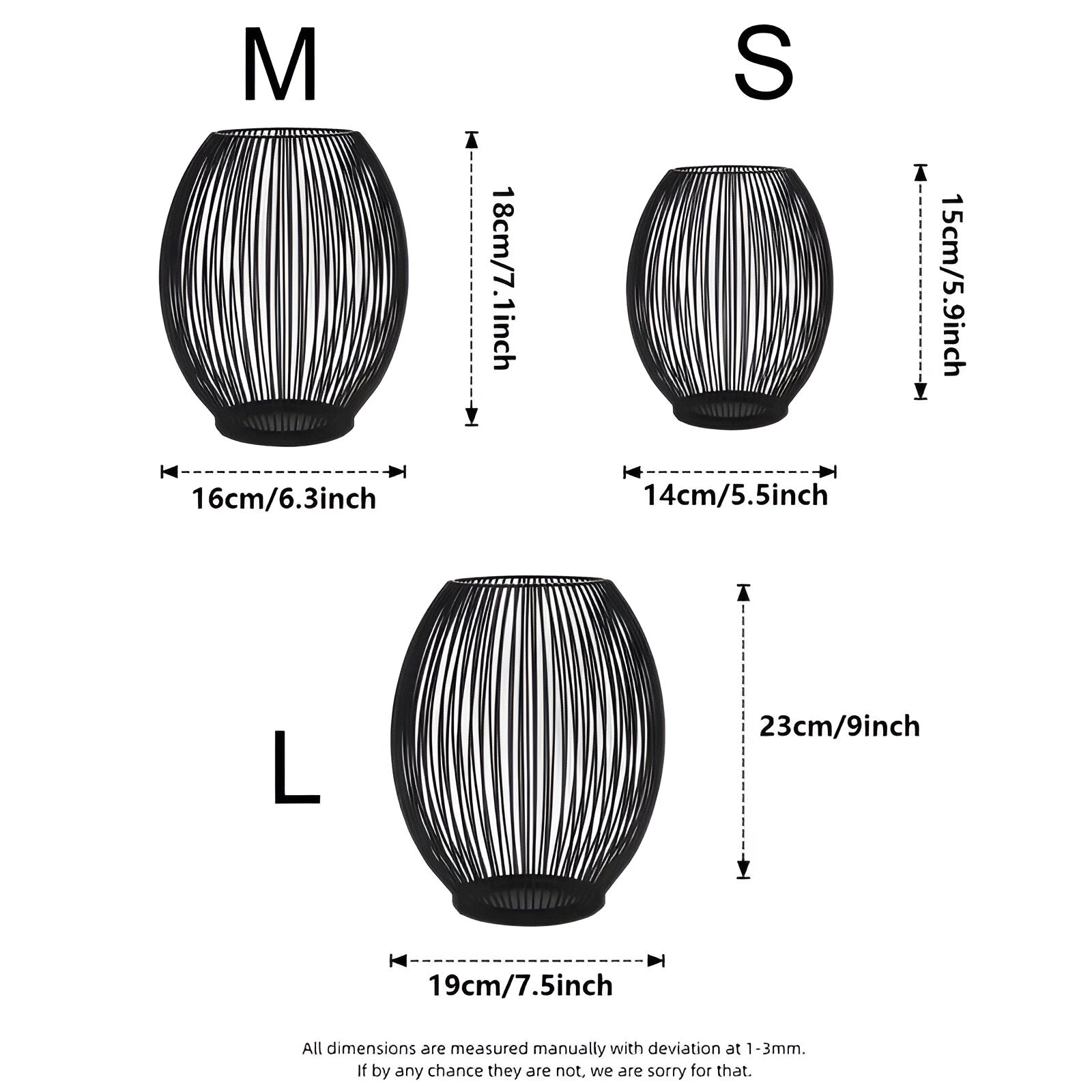 Elegante Schwarze Metalllaterne  Kerzenhalter für die Wohnraumdekoration