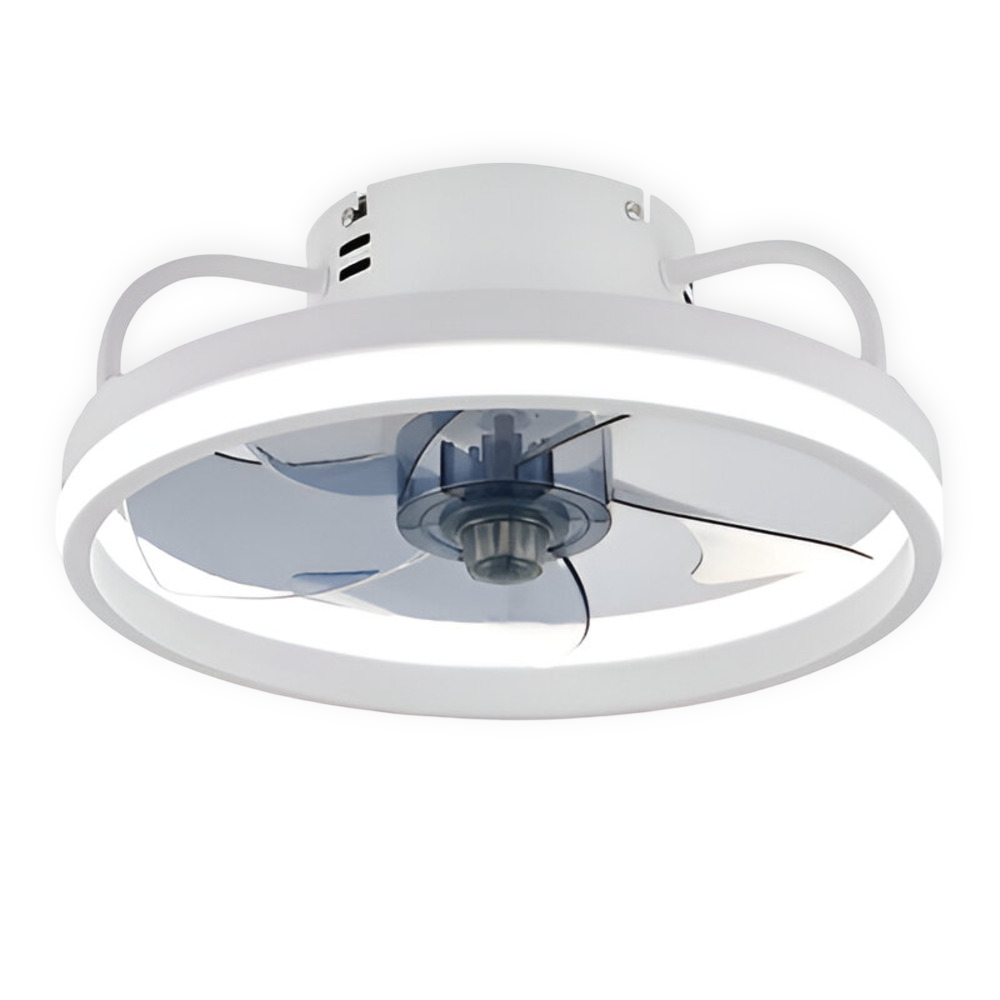 Intelligenter Deckenventilator mit dimmbarer LED-Lampe – Schwarz/Weiß – Ø 33 cm – mit Fernbedienung und App