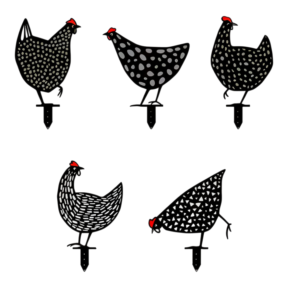 Charmanter Gartenstecker Huhn - Wetterfestes Metall für Garten Dekoration