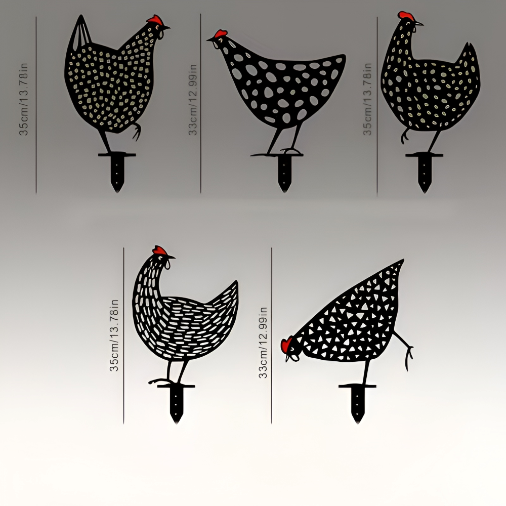 Charmanter Gartenstecker Huhn - Wetterfestes Metall für Garten Dekoration