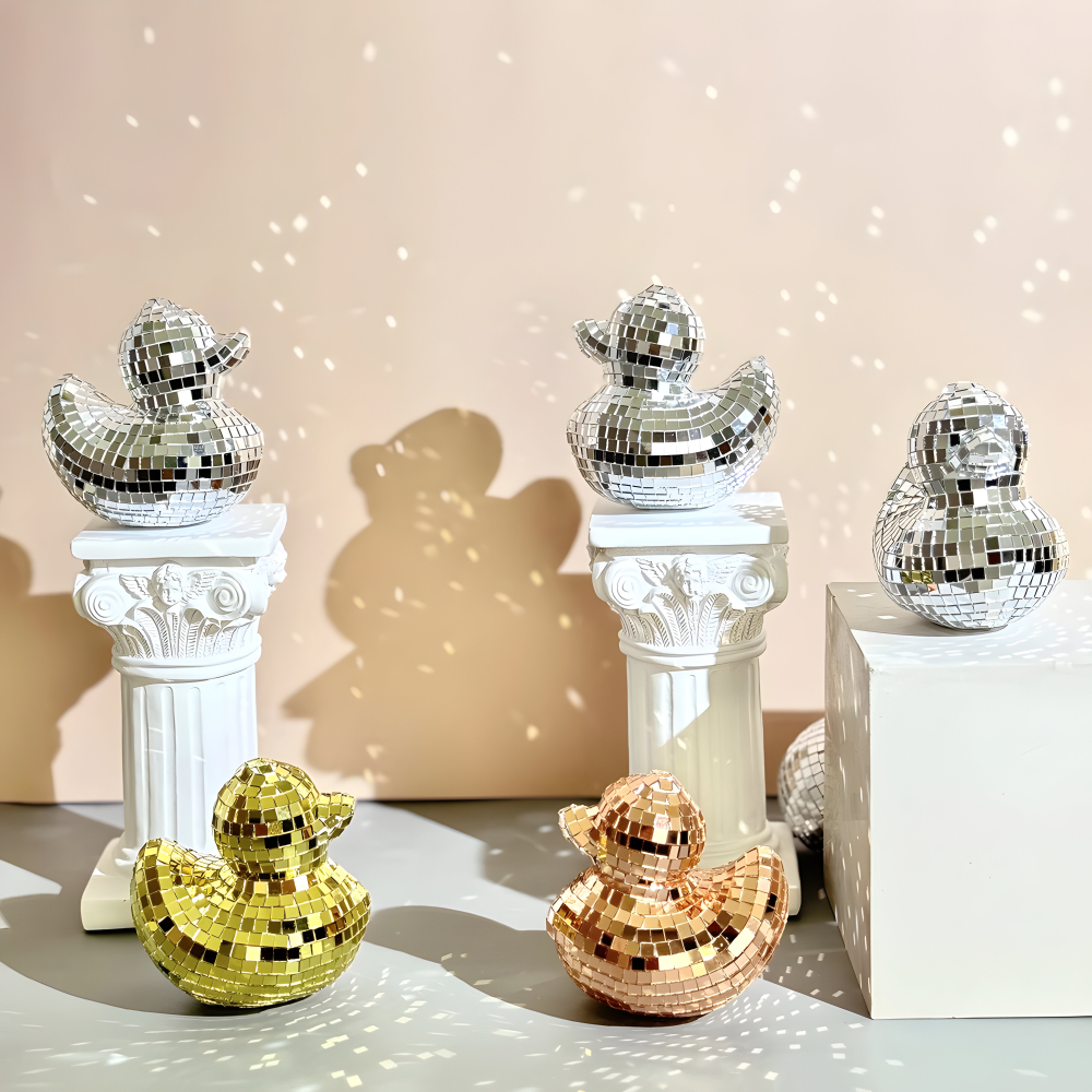 Charmanter Enten Spiegel Disco Ball - Handgemachte Dekorative Ornament für Trendige Schlafzimmer und Stilvolle Tischoberflächen