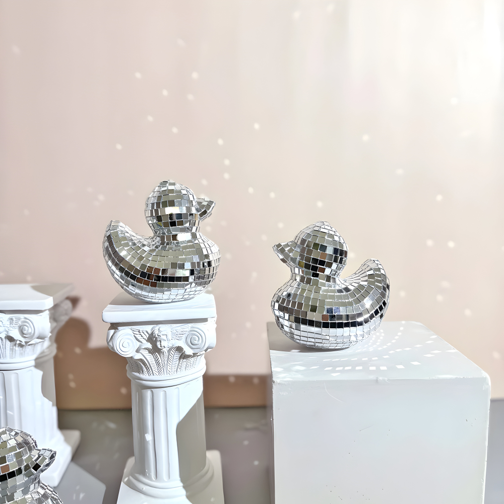 Charmanter Enten Spiegel Disco Ball - Handgemachte Dekorative Ornament für Trendige Schlafzimmer und Stilvolle Tischoberflächen