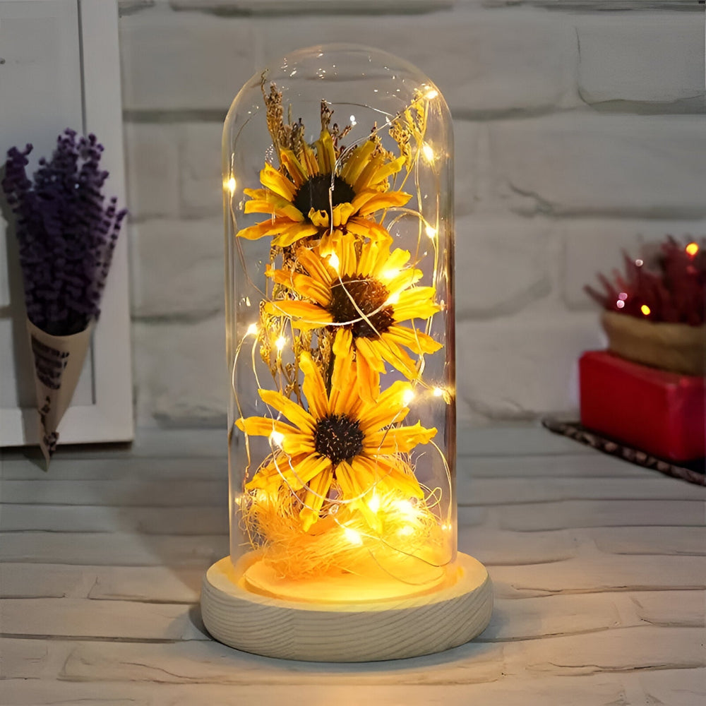 Bezaubernde Sonnenblumen LED Tischlampe für die Wohnkultur